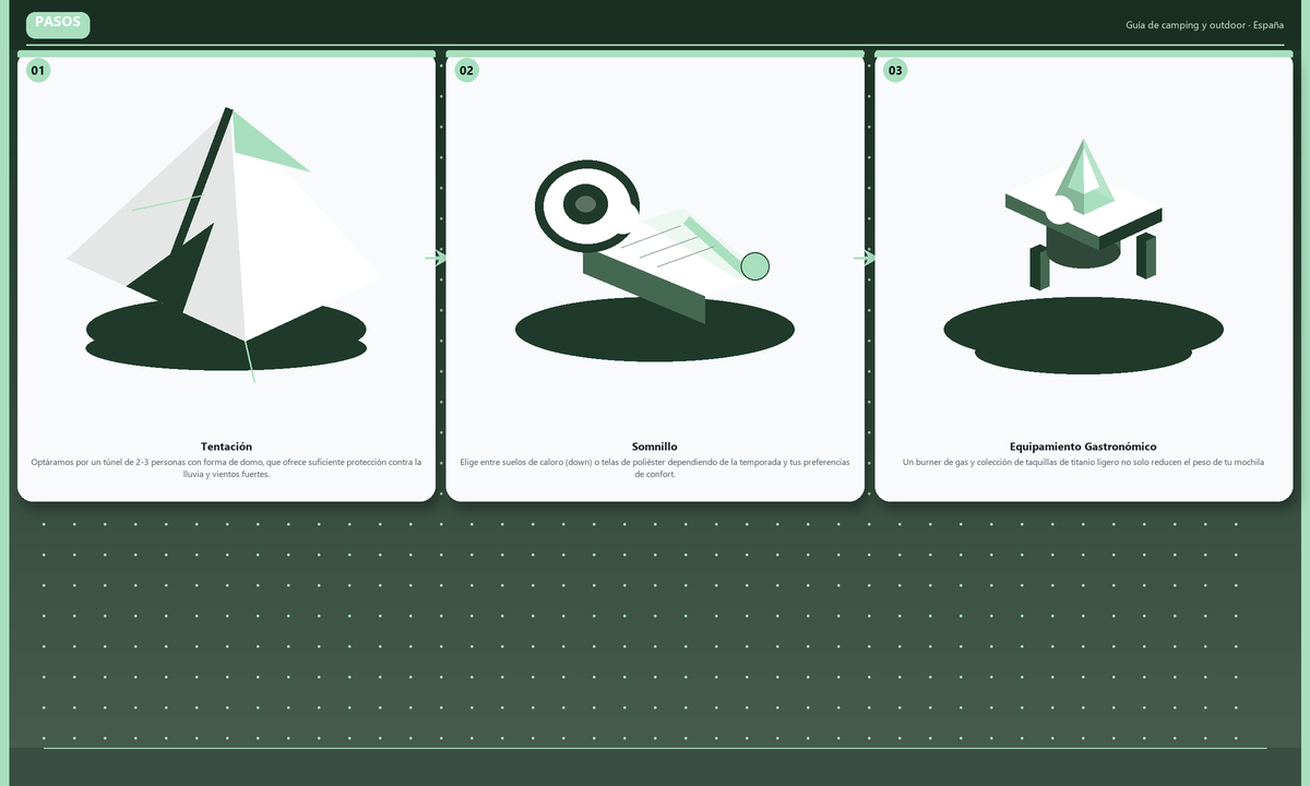 Pasos: Tentación → Somnillo → Equipamiento Gastronómico